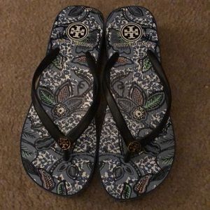 Tory Burch floral sandals.  New, never worn!